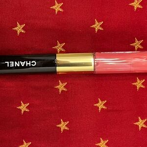 CHANEL Coral Lip Gloss with Gold Accent